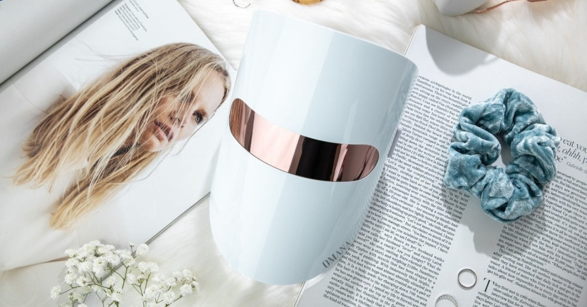 Glow Like Never Before with HONESI: K-Beauty's First LED Mask Magic! LED mask on magazine.