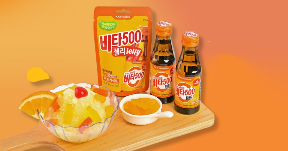 Kwangdong: Blending Tradition and Innovation in Health and Wellness with Vita500 products on a wooden board.