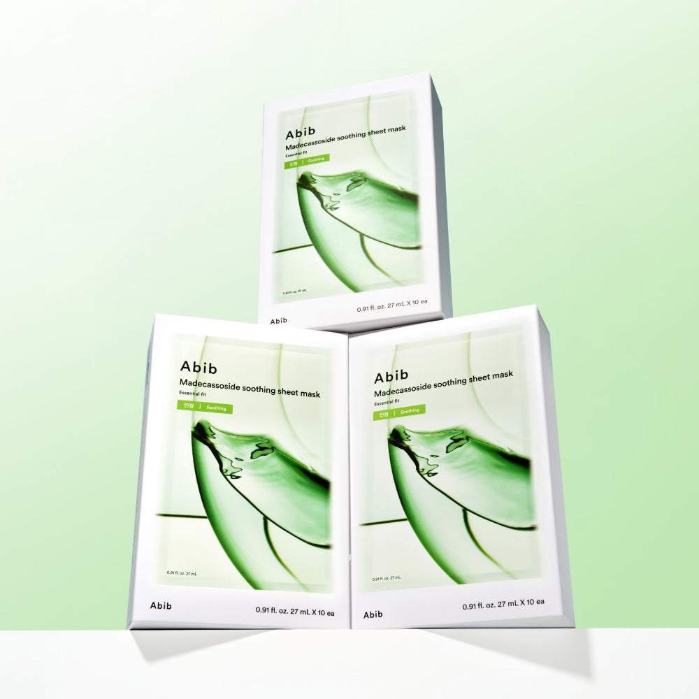 ABIB Essential Fit Sheet Mask Madecassoside 10 Sheets Set of 3