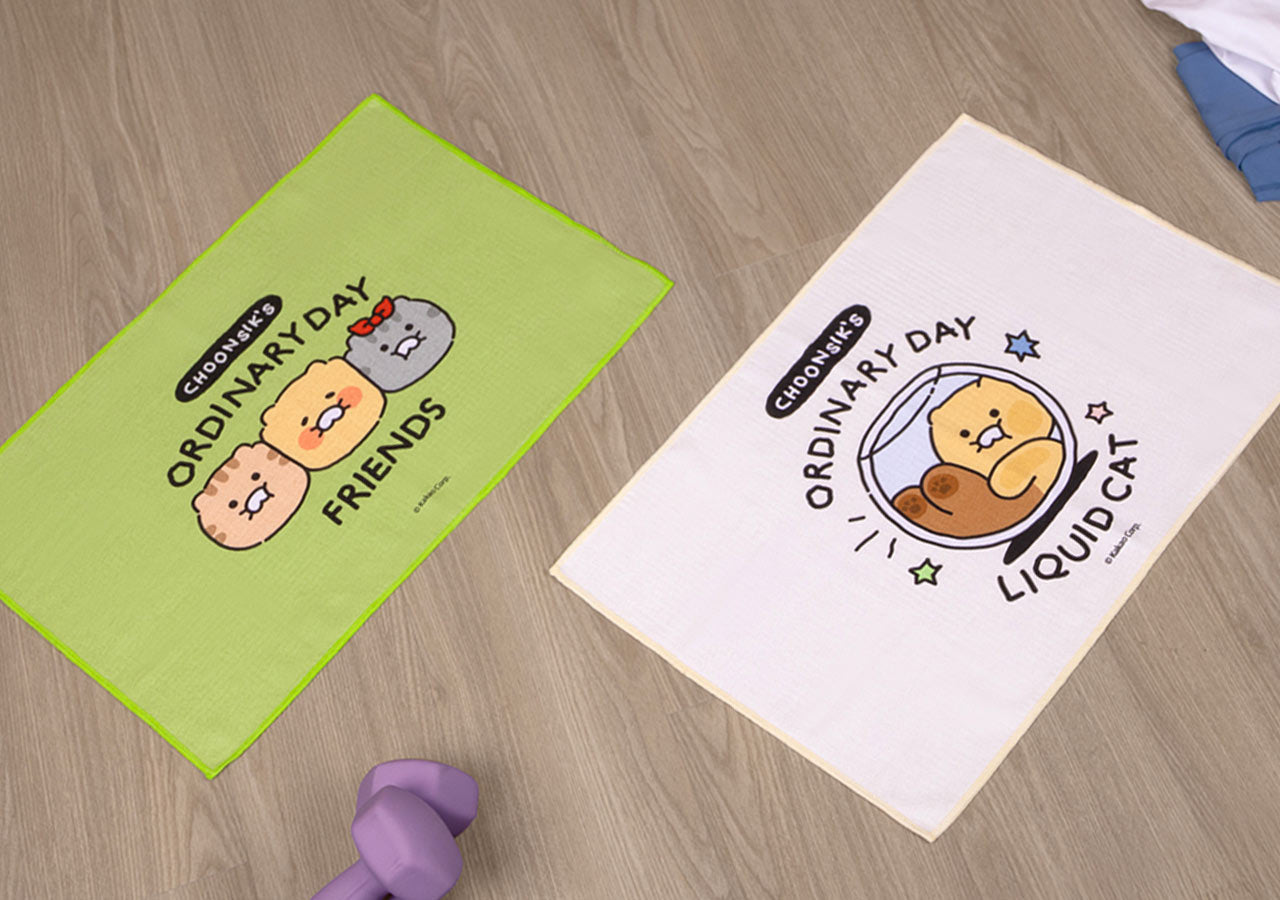 Chunsik Yoga Towel Beige Serviette - Authentic Kakao Friends from Korea | Koolseoul