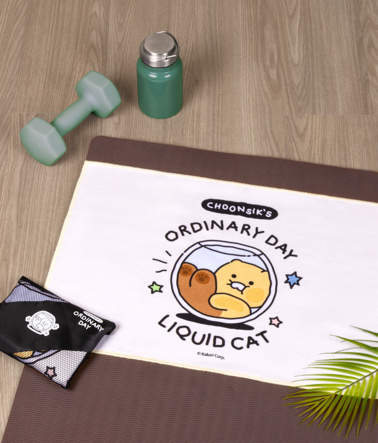 Chunsik Yoga Towel Beige Serviette - Korean kawaii Kakao Friends | Koolseoul