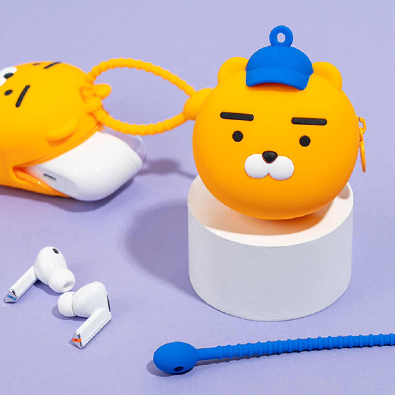 Silicone Pouch Ryan Hat(BLUE) - Authentic Kakao Friends from Korea | Koolseoul