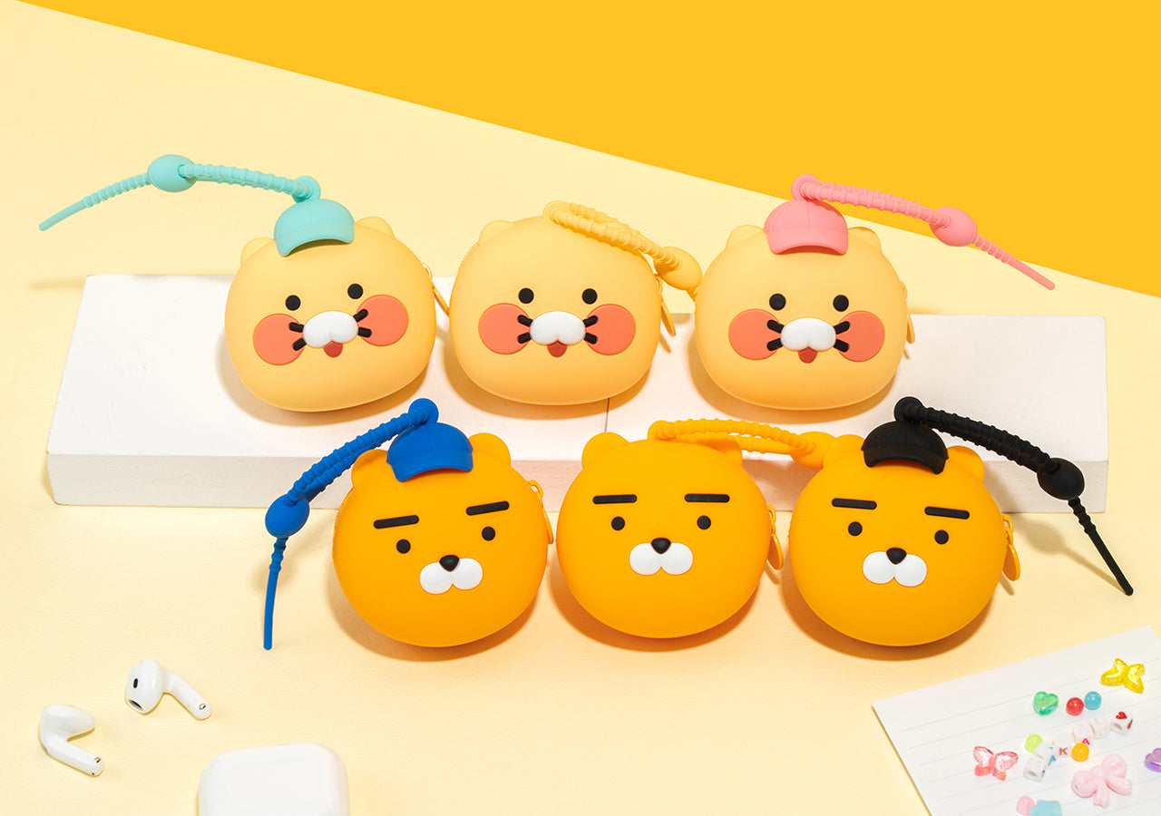 Silicone Pouch Ryan Hat(BLACK) - Official Kakao Friends merchandise | Koolseoul