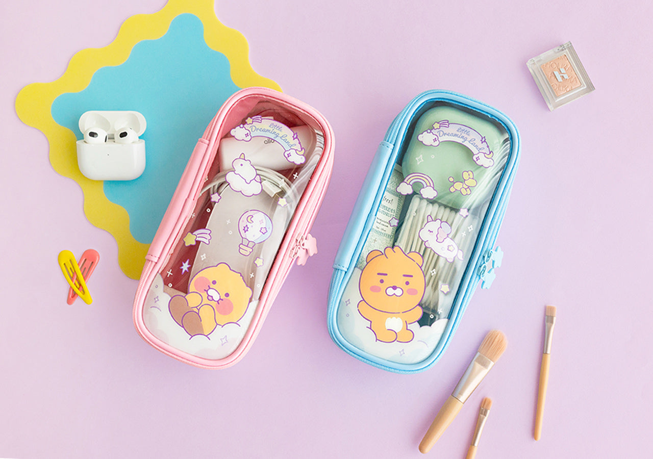 Clear Pouch Little Apeach - Authentic Kakao Friends from Korea | Koolseoul