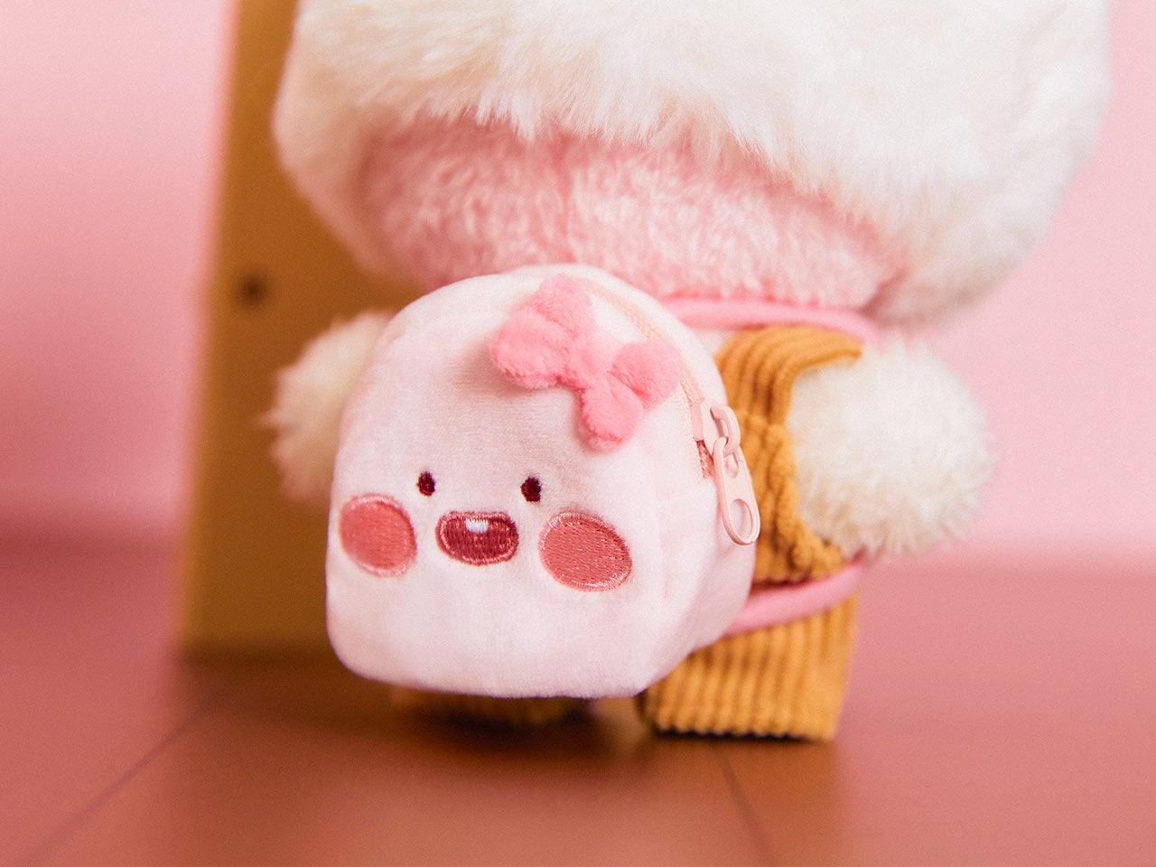 (OOTD) Plush Apeach Backpack - Authentic Kakao Friends from Korea | Koolseoul