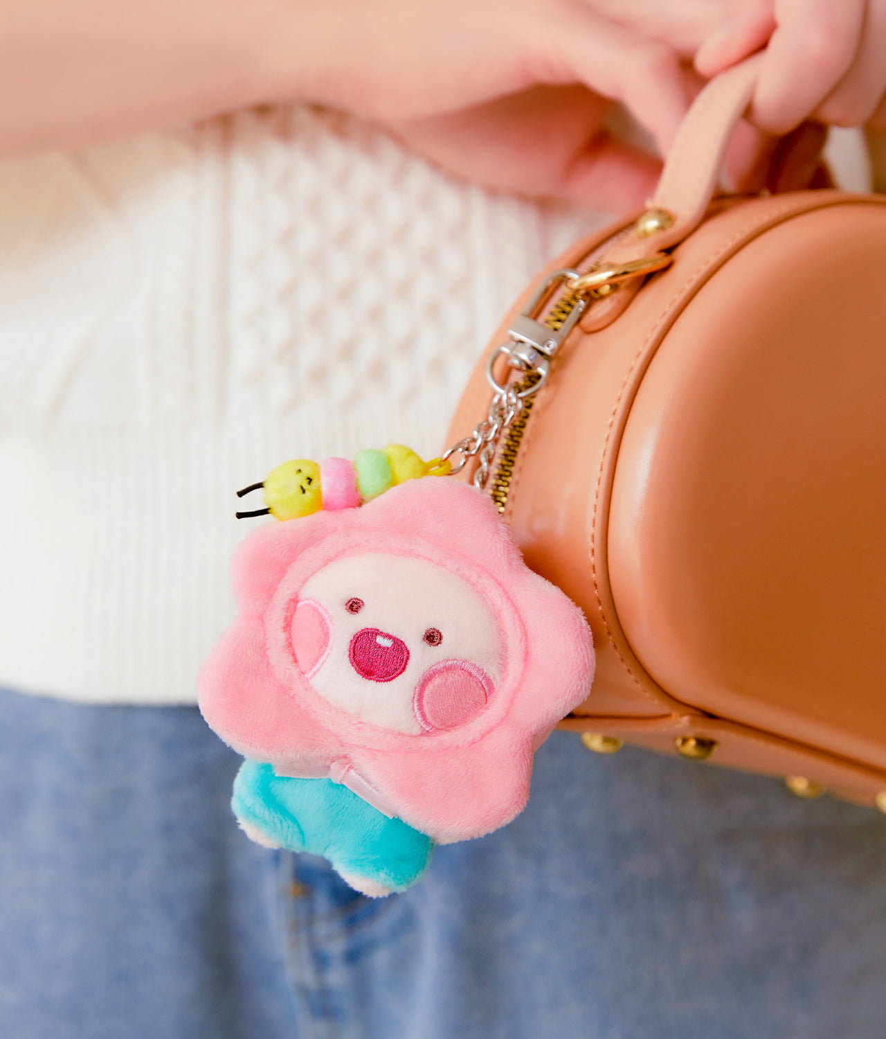 Keychain Plush Little Apeach - Official Kakao Friends merchandise | Koolseoul