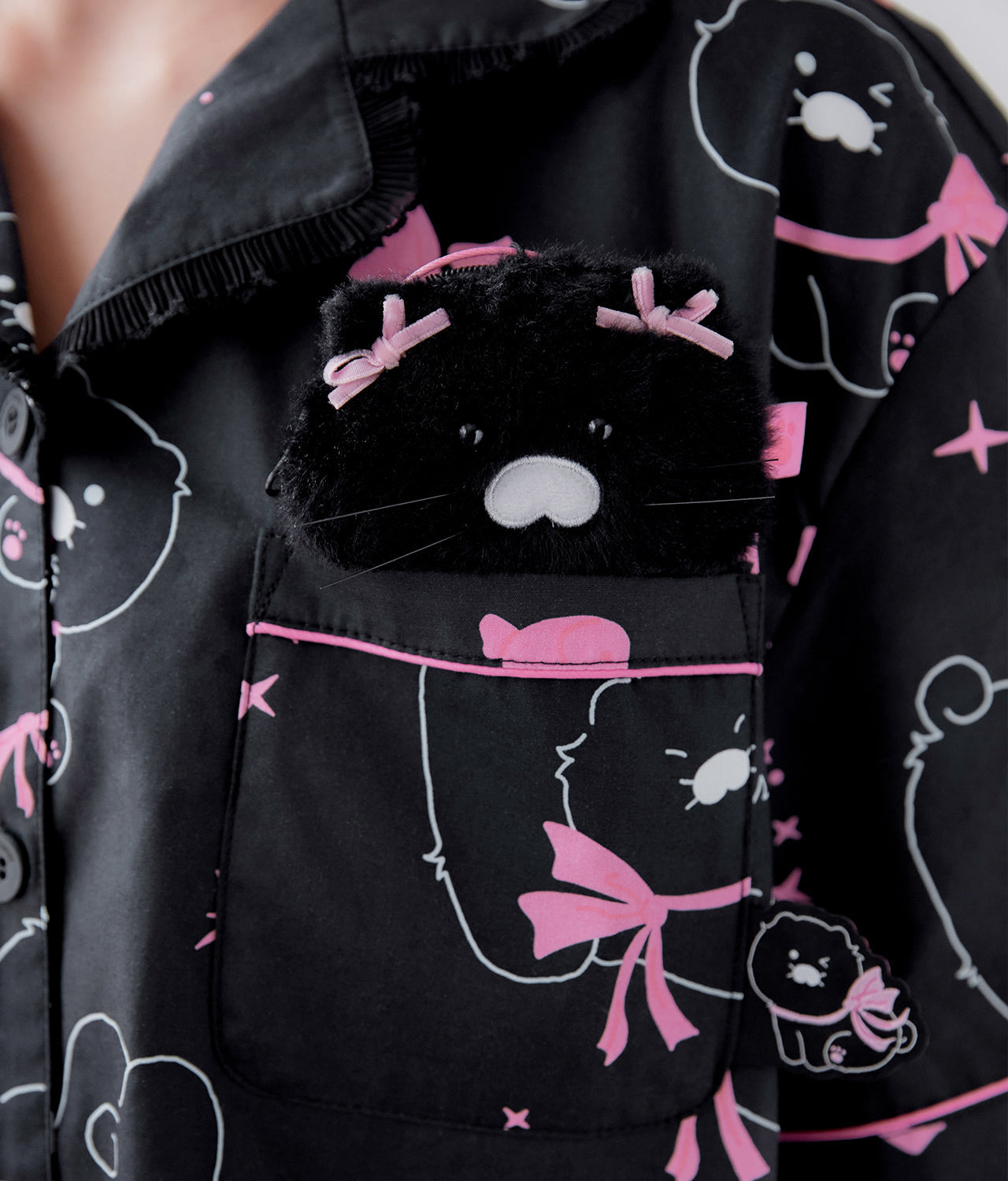 Black Lovely Women Pajamas Chunsik - Authentic Kakao Friends from Korea | Koolseoul