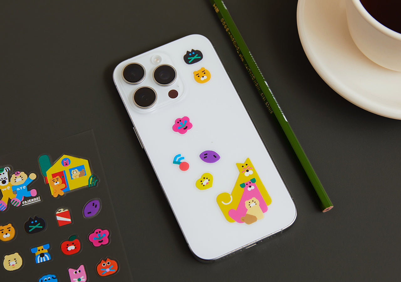 XFriends TransparentAutocollant Ryan&Chunsik Sticker - Korean kawaii Kakao Friends | Koolseoul