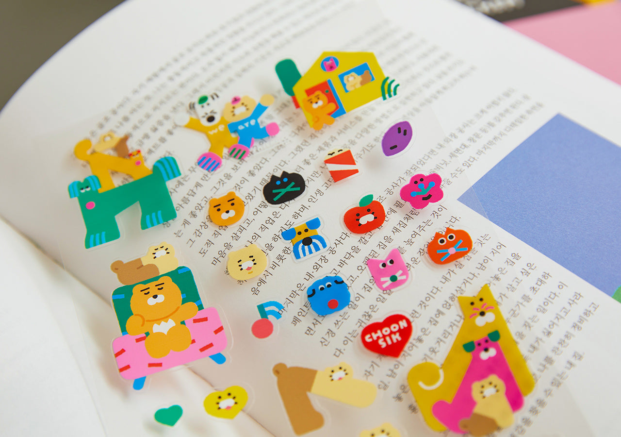 XFriends TransparentAutocollant Ryan&Chunsik Sticker - Authentic Kakao Friends from Korea | Koolseoul