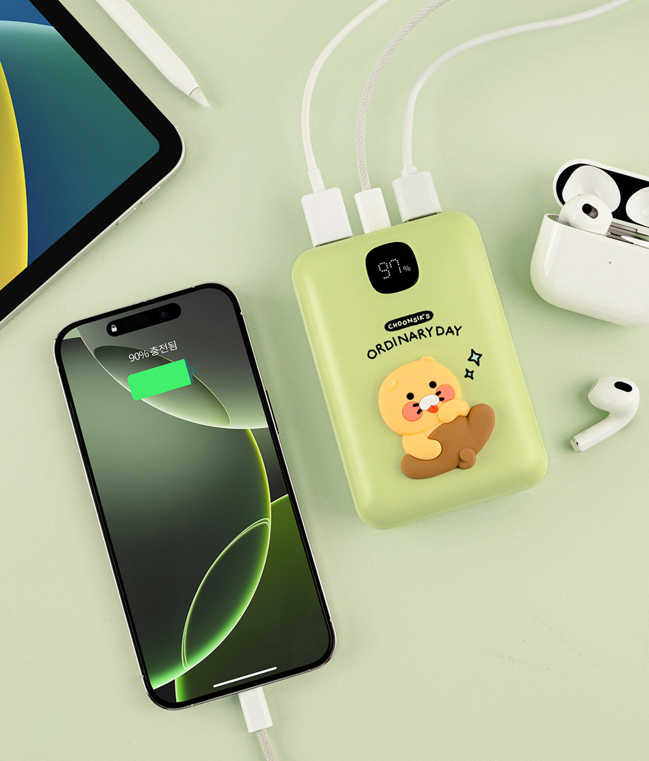 Power Bank 20,000 Green - Authentic Kakao Friends from Korea | Koolseoul