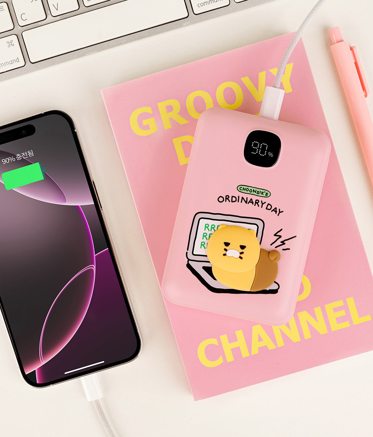 Power Bank 20,000 Rose - Authentic Kakao Friends from Korea | Koolseoul