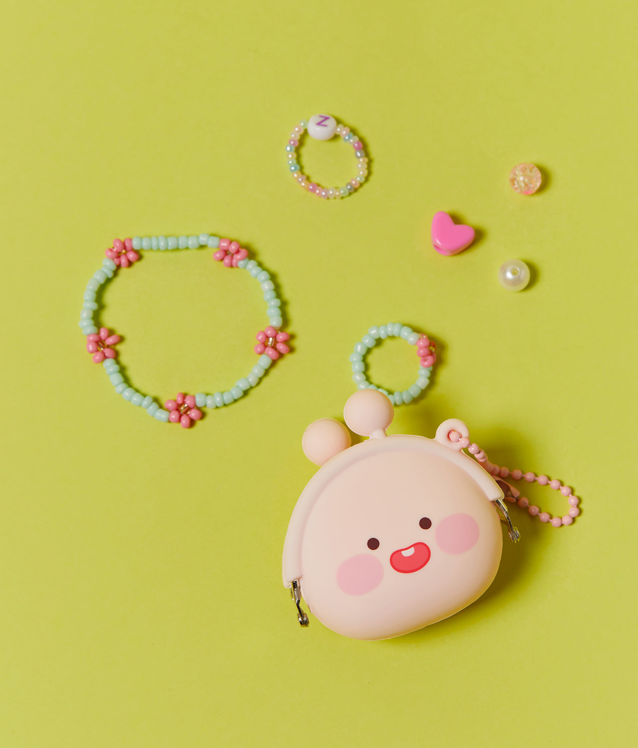 Silicone MiniPochette Apeach Pouch - Authentic Kakao Friends from Korea | Koolseoul