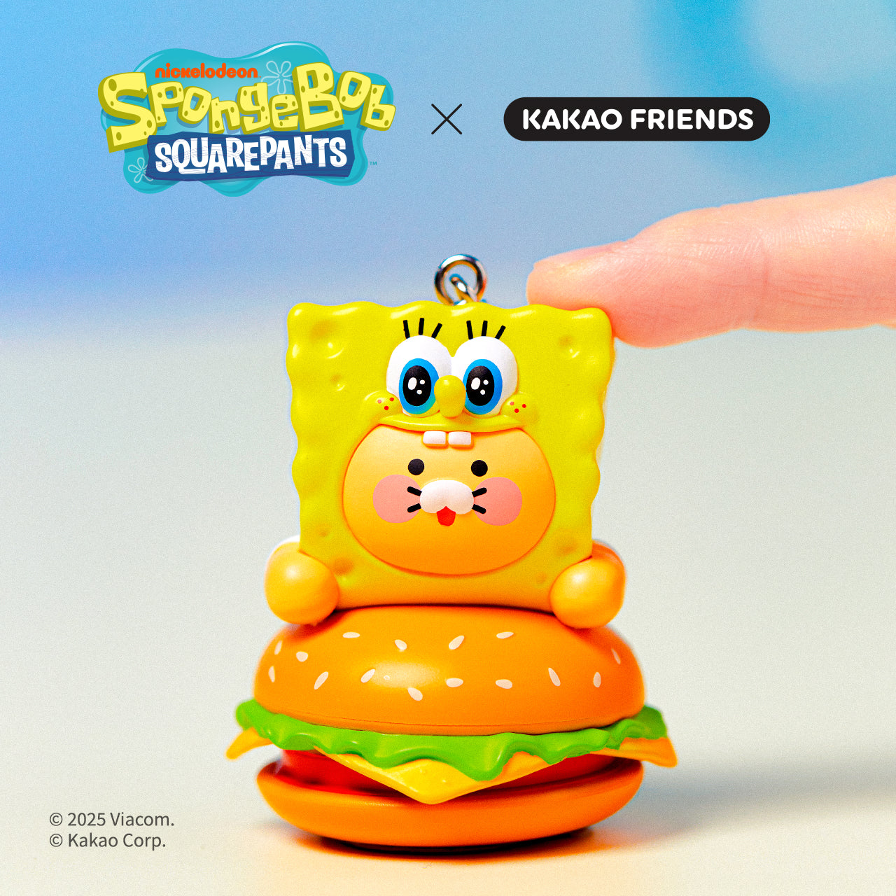 SpongeBobXFriends Cap Figurine Keychain SpongeBob Chunsik - Authentic Kakao Friends from Korea | Koolseoul