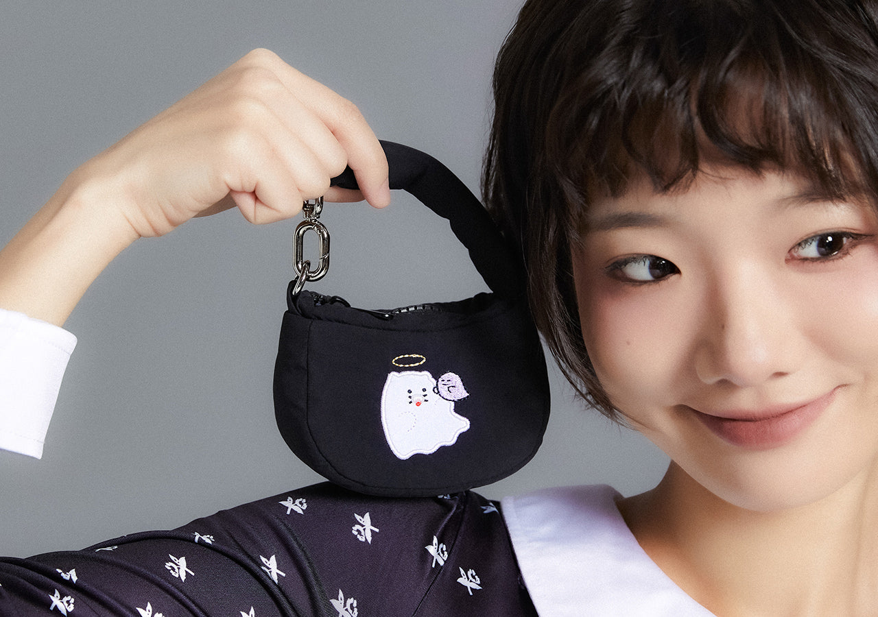 Black Chunsik Tote Bag - Authentic Kakao Friends from Korea | Koolseoul