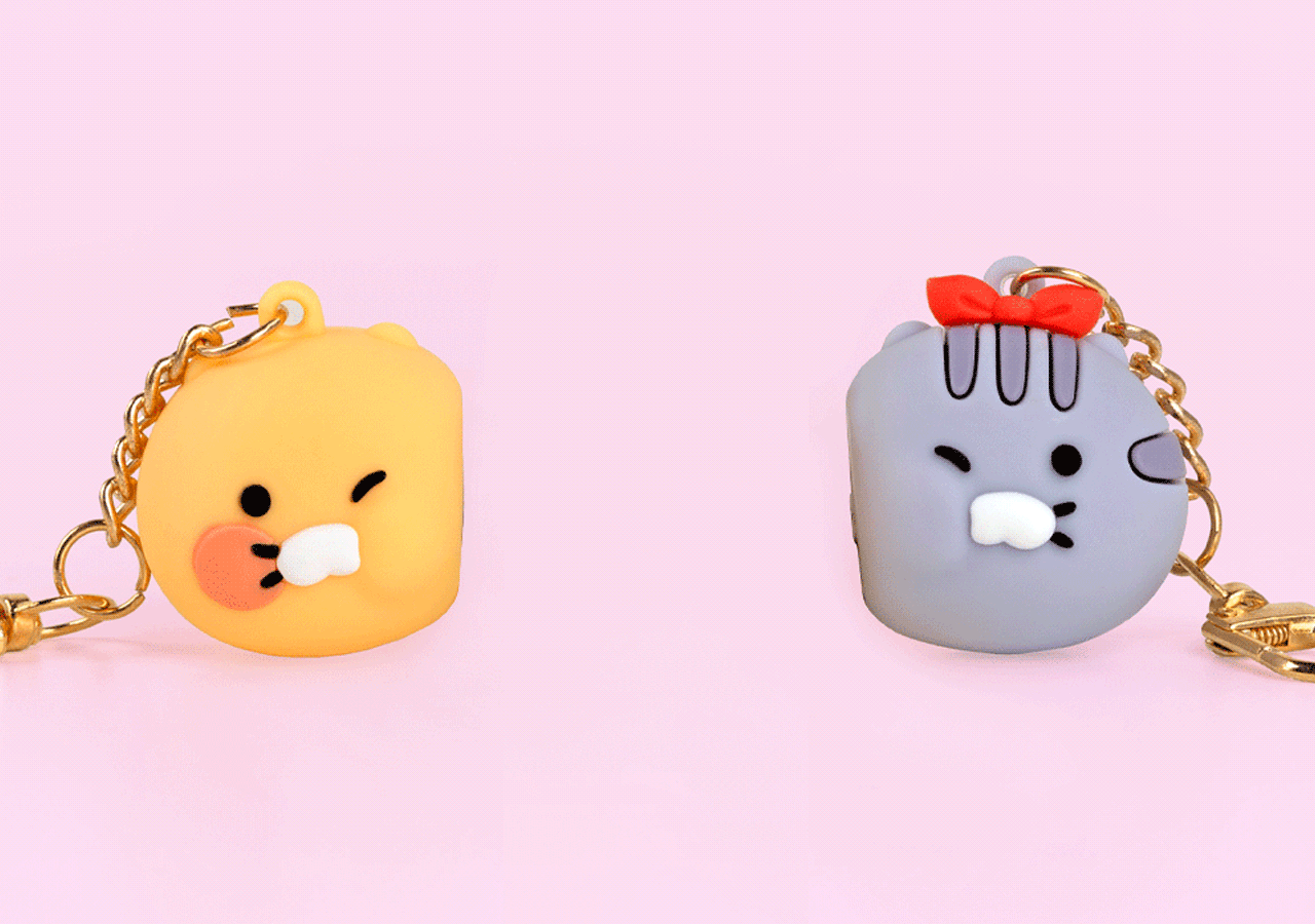 Chunsik Figurine Magnet Keychain Set - Authentic Kakao Friends from Korea | Koolseoul