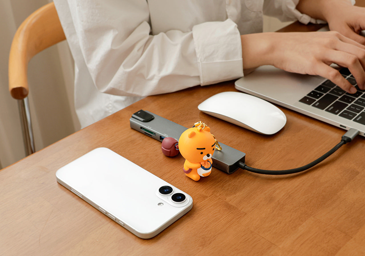 64GB USB Figurine Keychain Backpack Ryan - Authentic Kakao Friends from Korea | Koolseoul