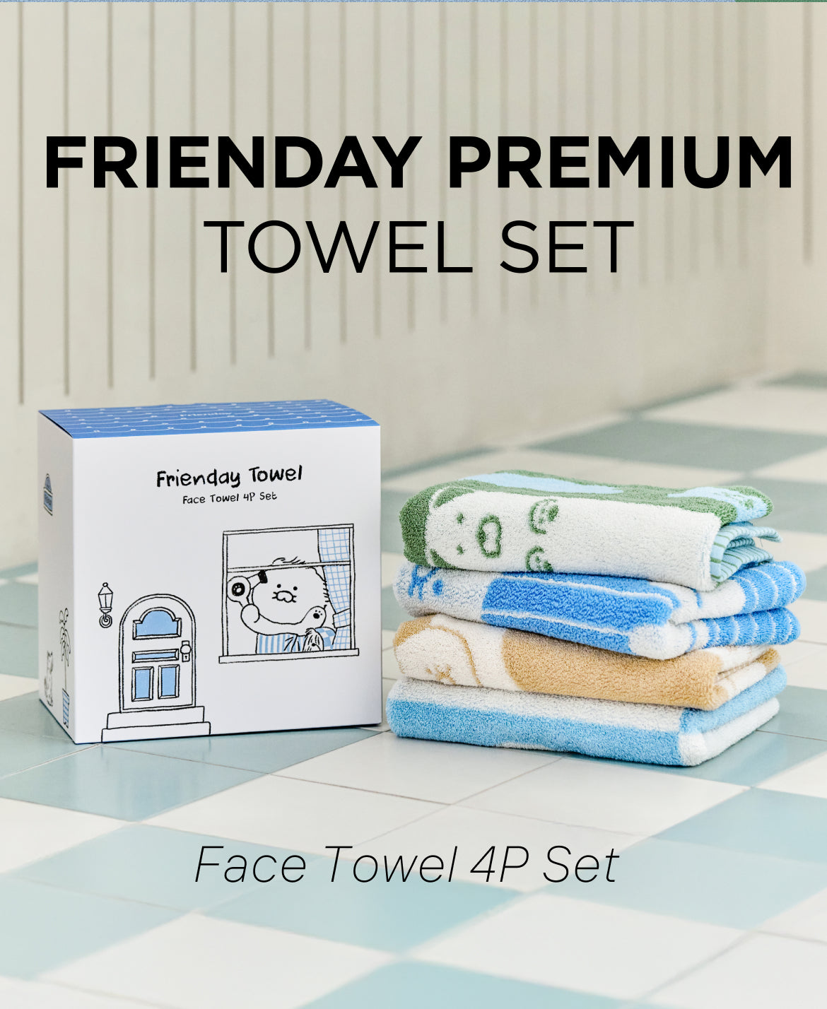 FRIENDAY 4P Set Chunsik Serviette - Official Kakao Friends merchandise | Koolseoul