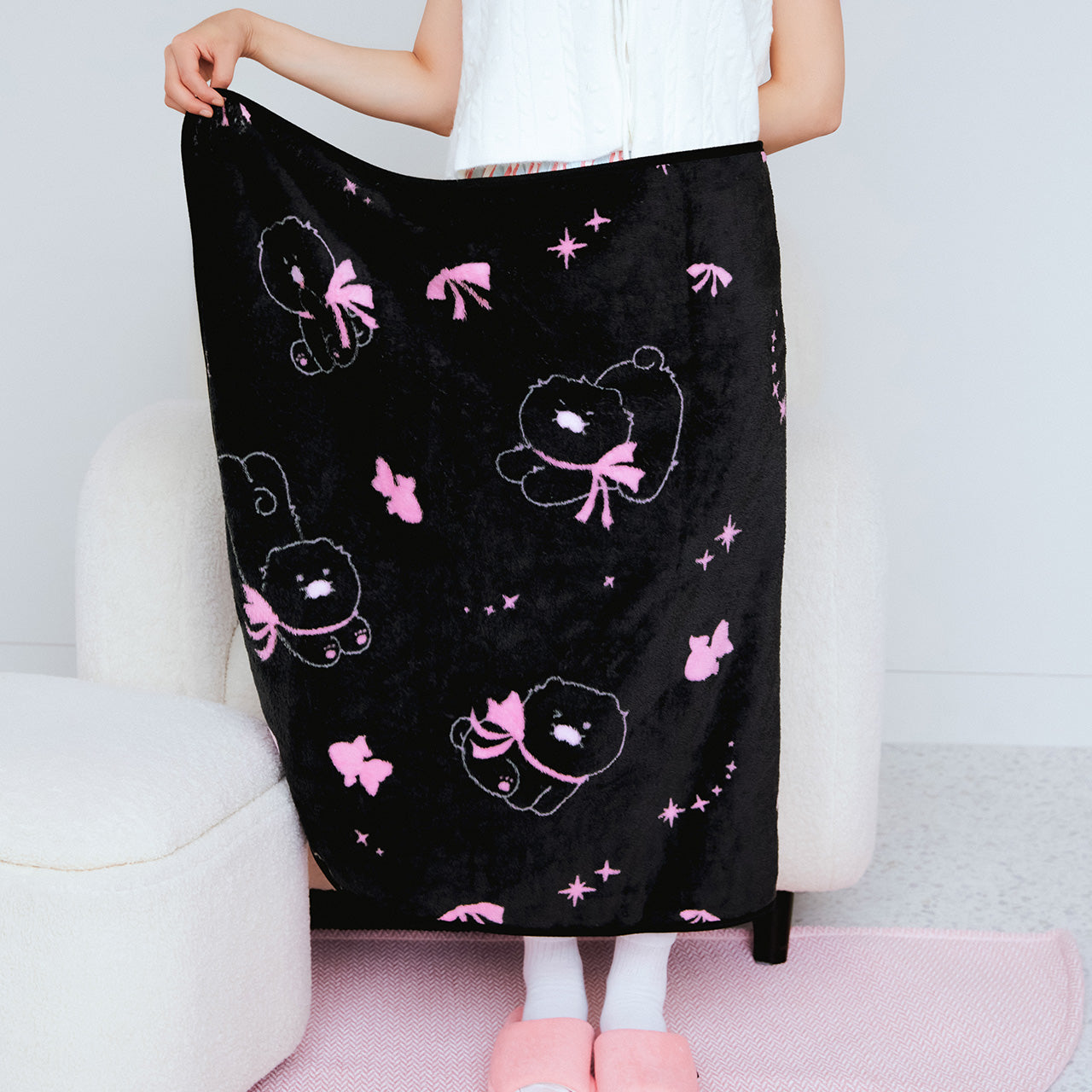 Black Pouch Blanket Chunsik - Authentic Kakao Friends from Korea | Koolseoul