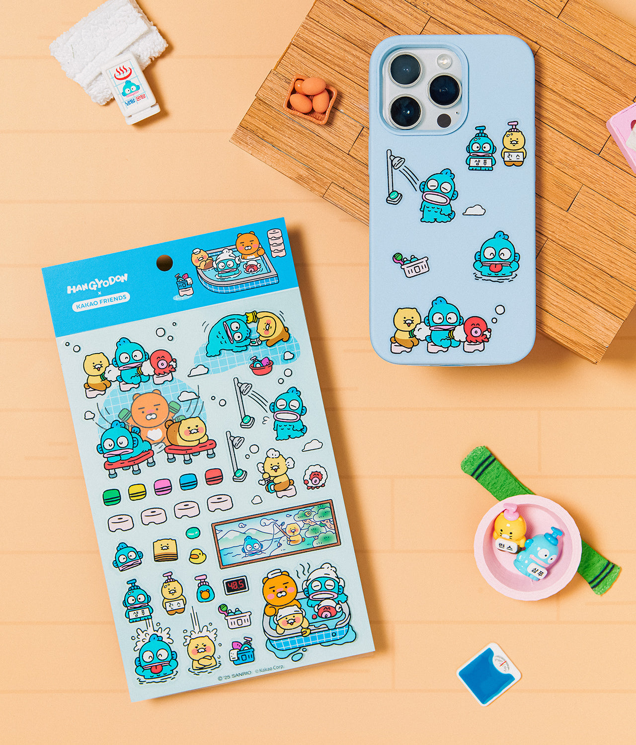 X Friends Clear Sticker Blue Ryan&Chunsik - Korean kawaii Kakao Friends | Koolseoul