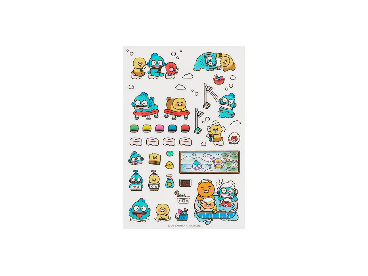 X Friends Clear Sticker Blue Ryan&Chunsik - Korean kawaii Kakao Friends | Koolseoul