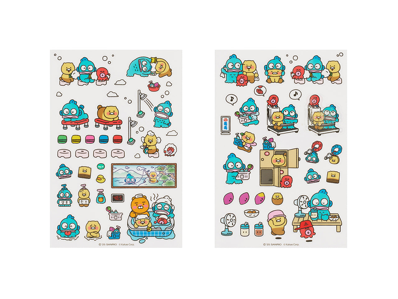 X Friends Clear Sticker Blue Ryan&Chunsik - Korean kawaii Kakao Friends | Koolseoul