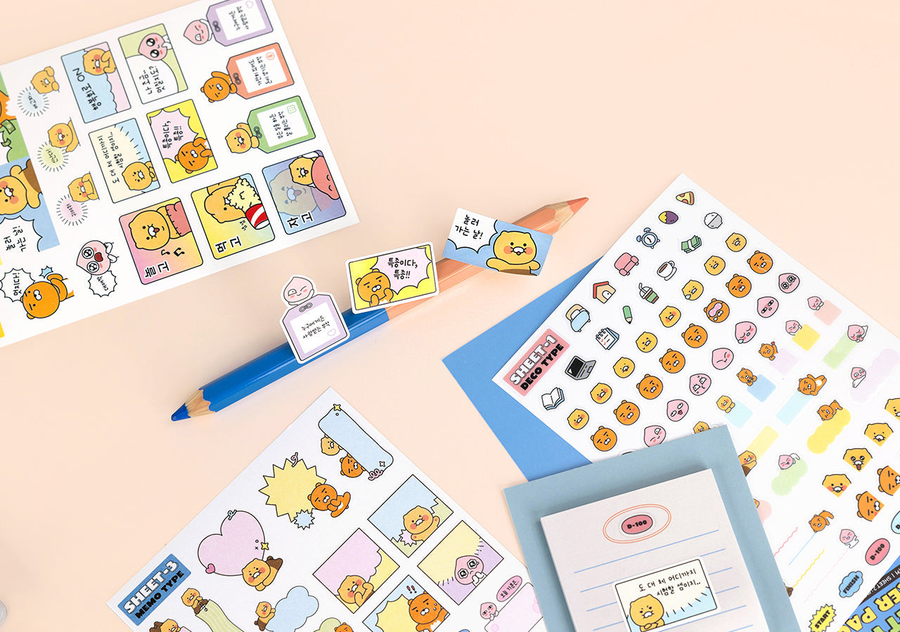 Sticker Set 3P - Korean kawaii Kakao Friends | Koolseoul