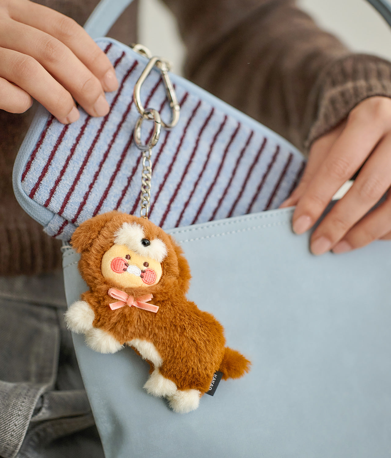 Brown Keychain Plush Chunsik - Korean kawaii Kakao Friends | Koolseoul