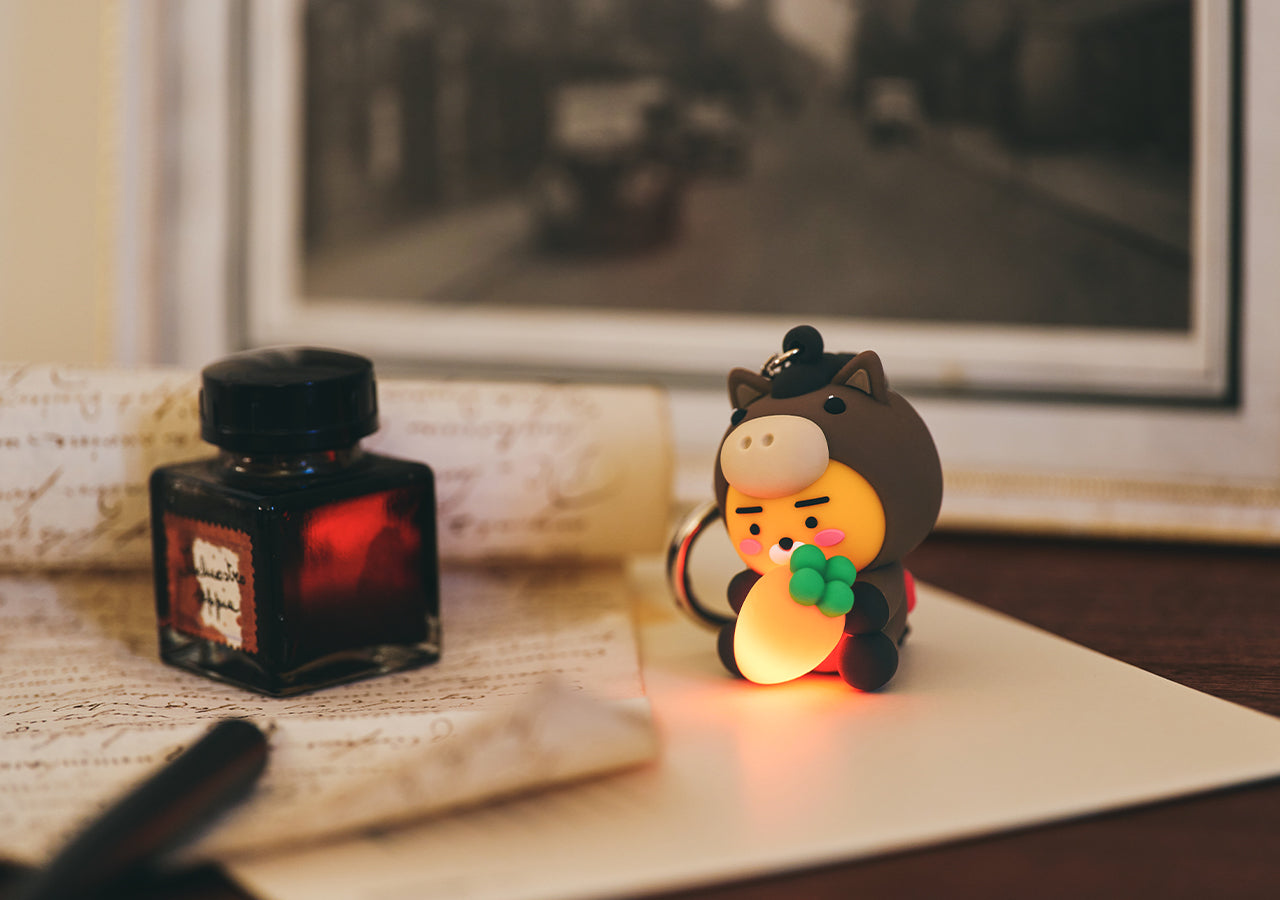 LED Figurine Keychain Ryan - Korean kawaii Kakao Friends | Koolseoul