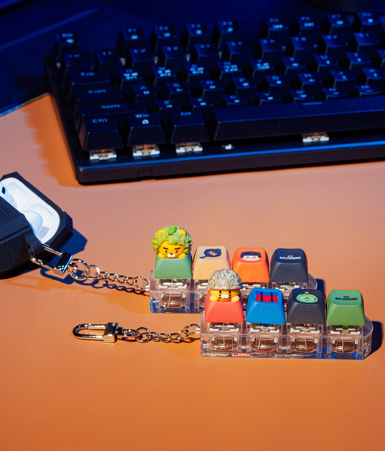 XFriends LED CasquettePorte-cles Green Friends Keychain - Korean kawaii Kakao Friends | Koolseoul