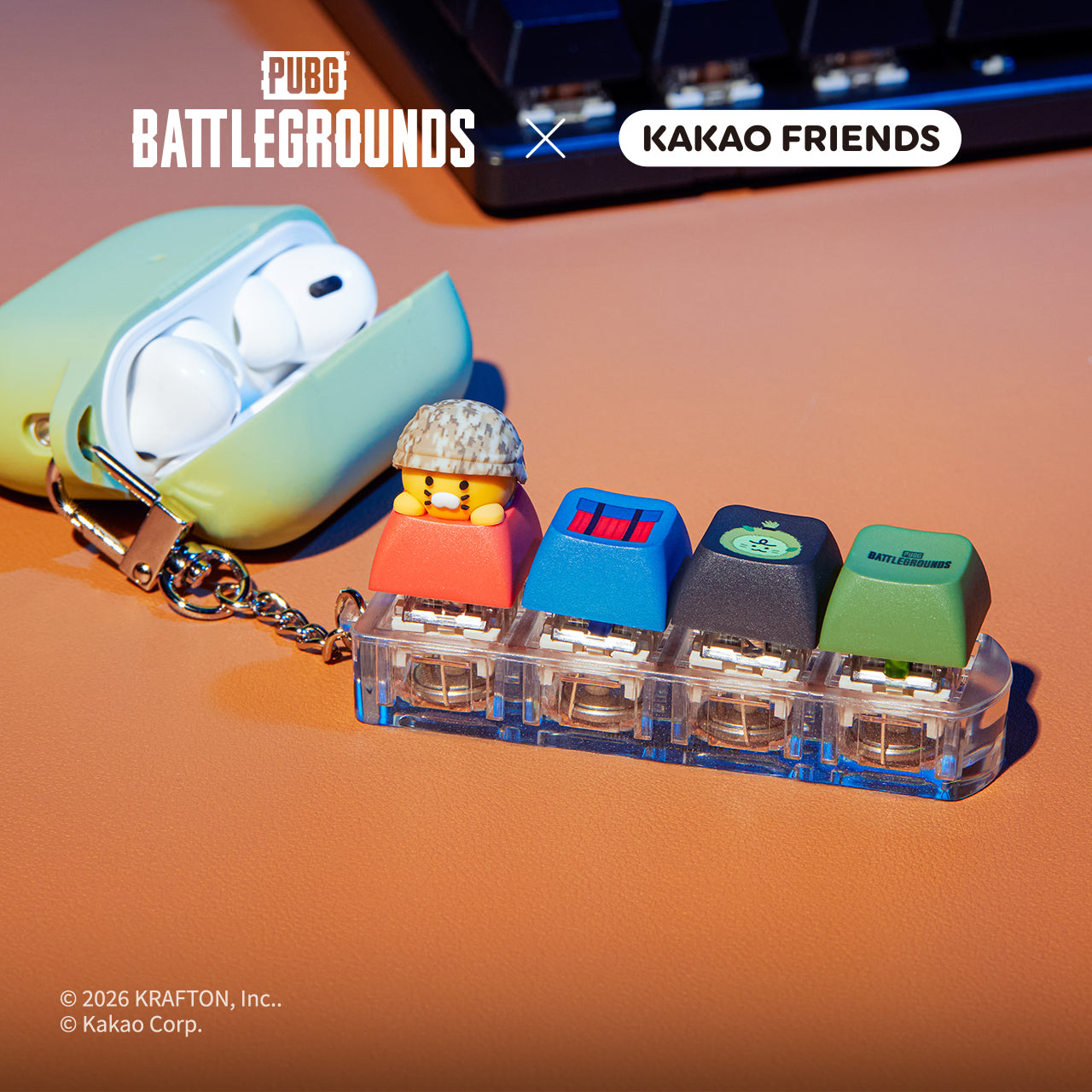 XFriends LED CasquettePorte-cles Red Friends Keychain - Korean kawaii Kakao Friends | Koolseoul