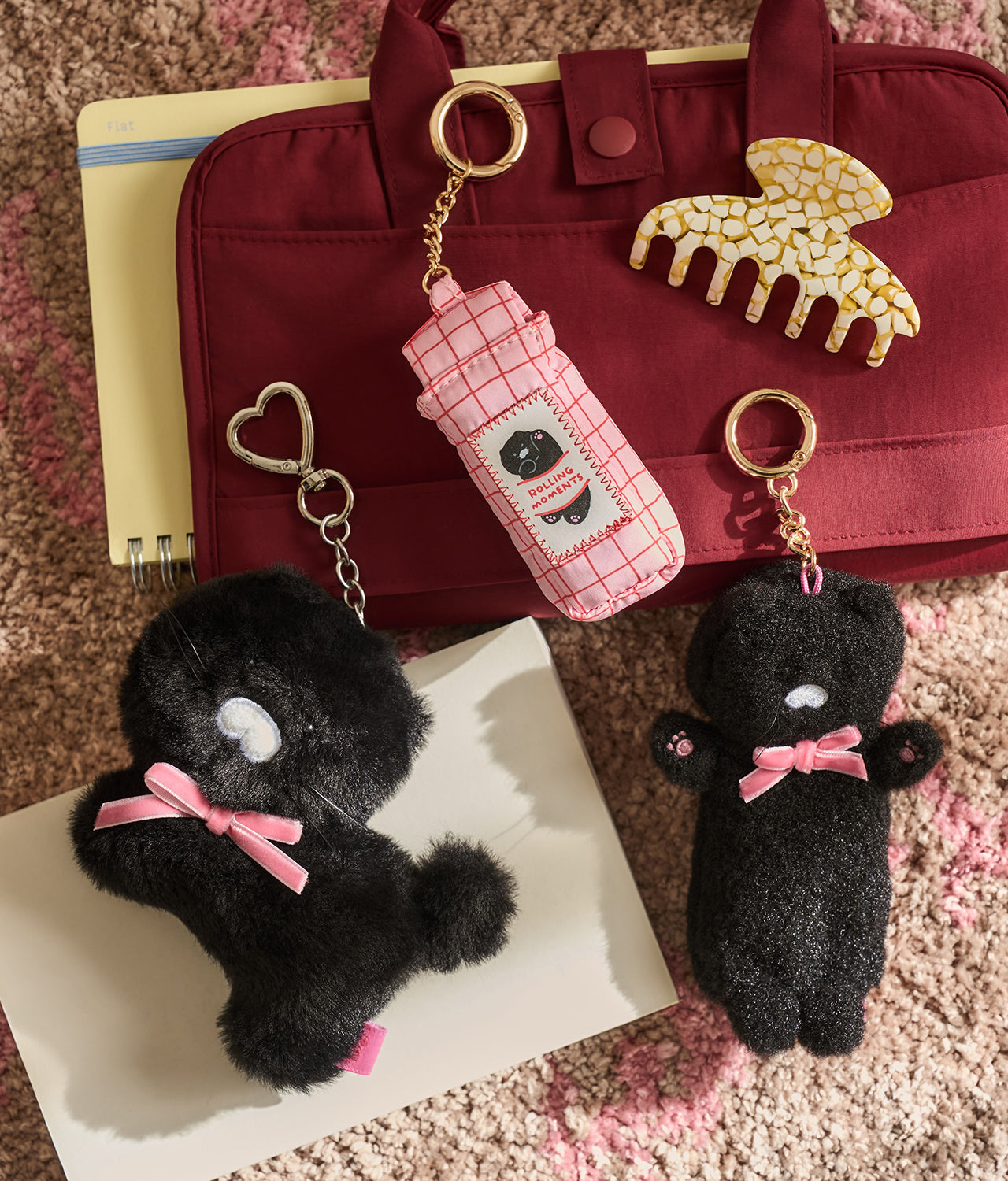 Black Plush Baume Levres Keychain Chunsik - Official Kakao Friends merchandise | Koolseoul