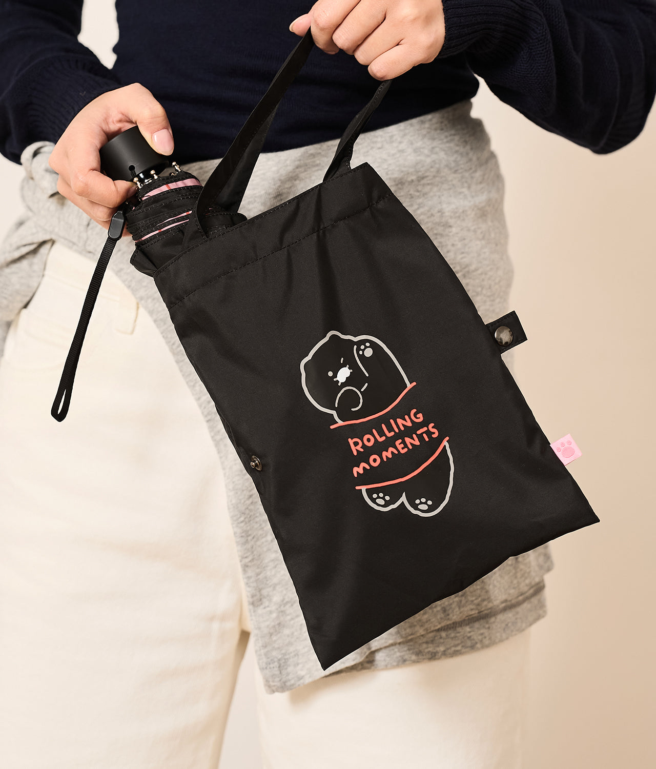 Black MiniPochette Umbrella Chunsik - Official Kakao Friends merchandise | Koolseoul