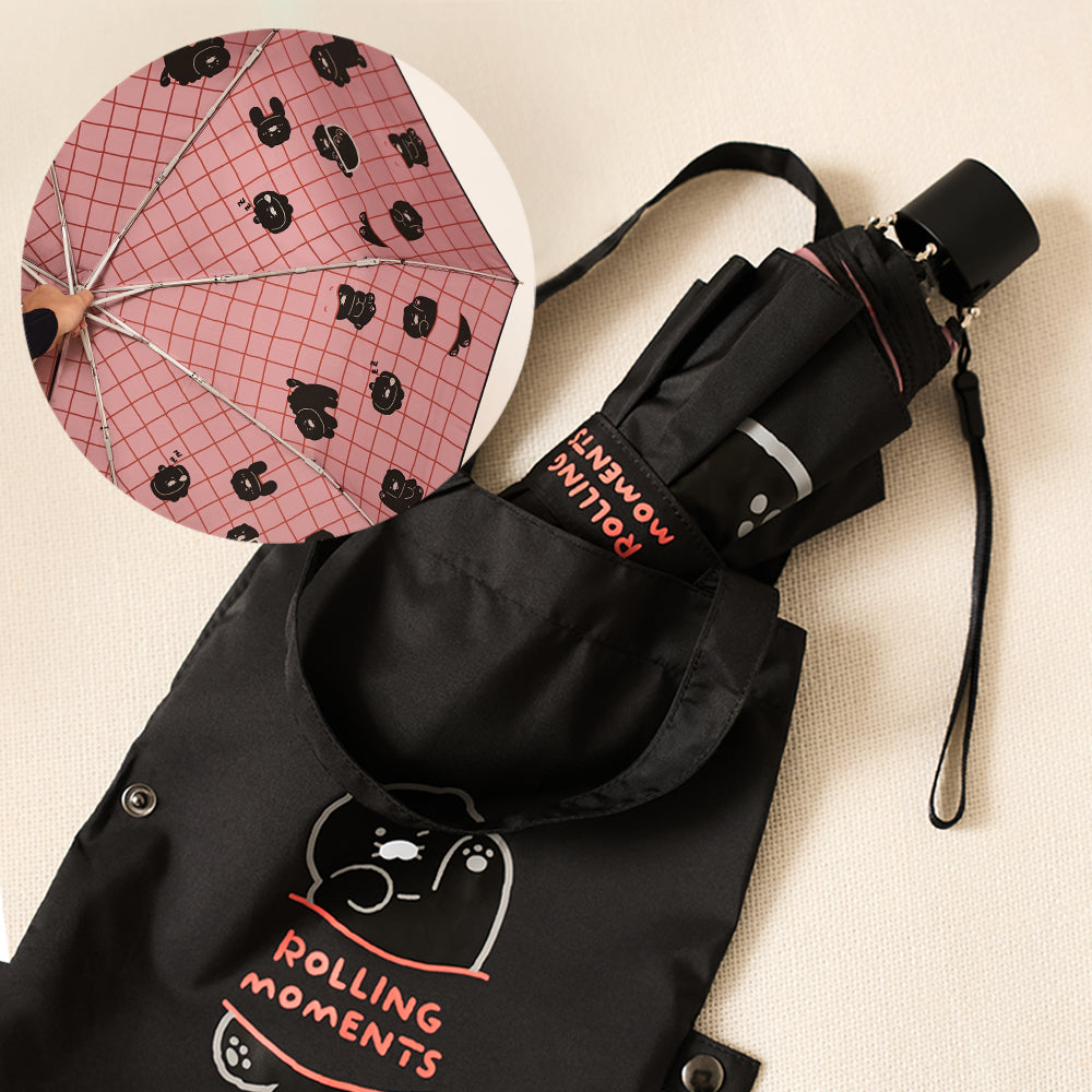 Black MiniPochette Umbrella Chunsik - Official Kakao Friends merchandise | Koolseoul