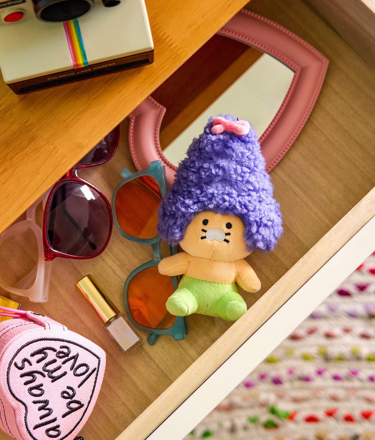 Purple Keychain Plush Chunsik - Korean kawaii Kakao Friends | Koolseoul