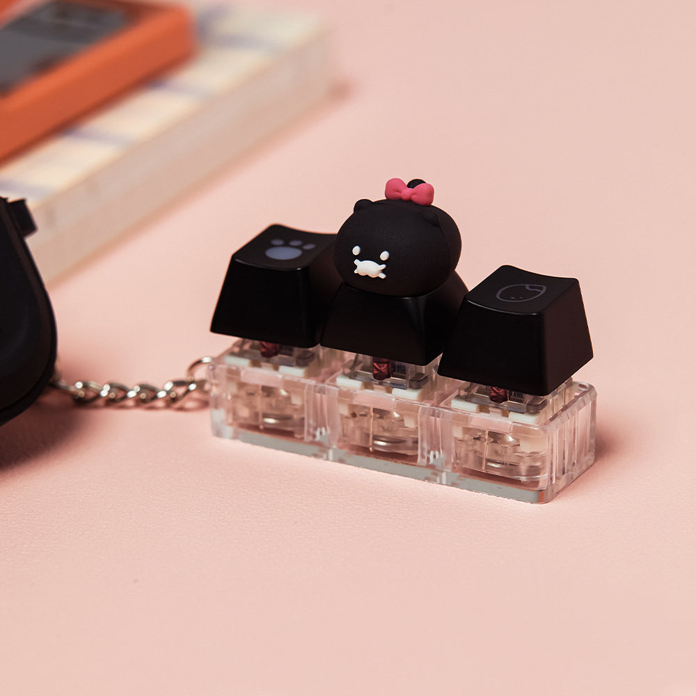 Black LEDCasquette Figurine Keychain Chunsik - Korean kawaii Kakao Friends | Koolseoul