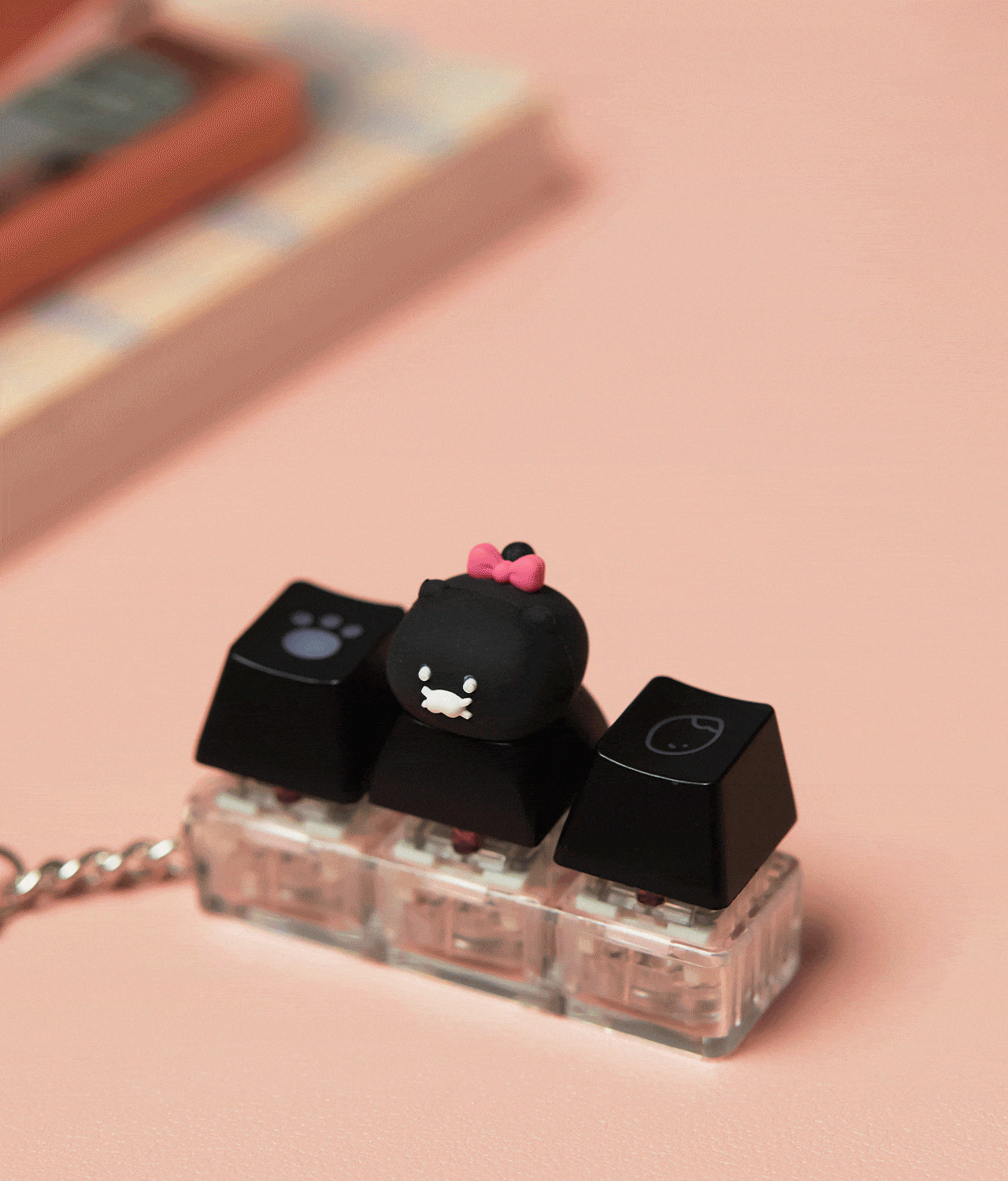 Black LEDCasquette Figurine Keychain Chunsik - Authentic Kakao Friends from Korea | Koolseoul