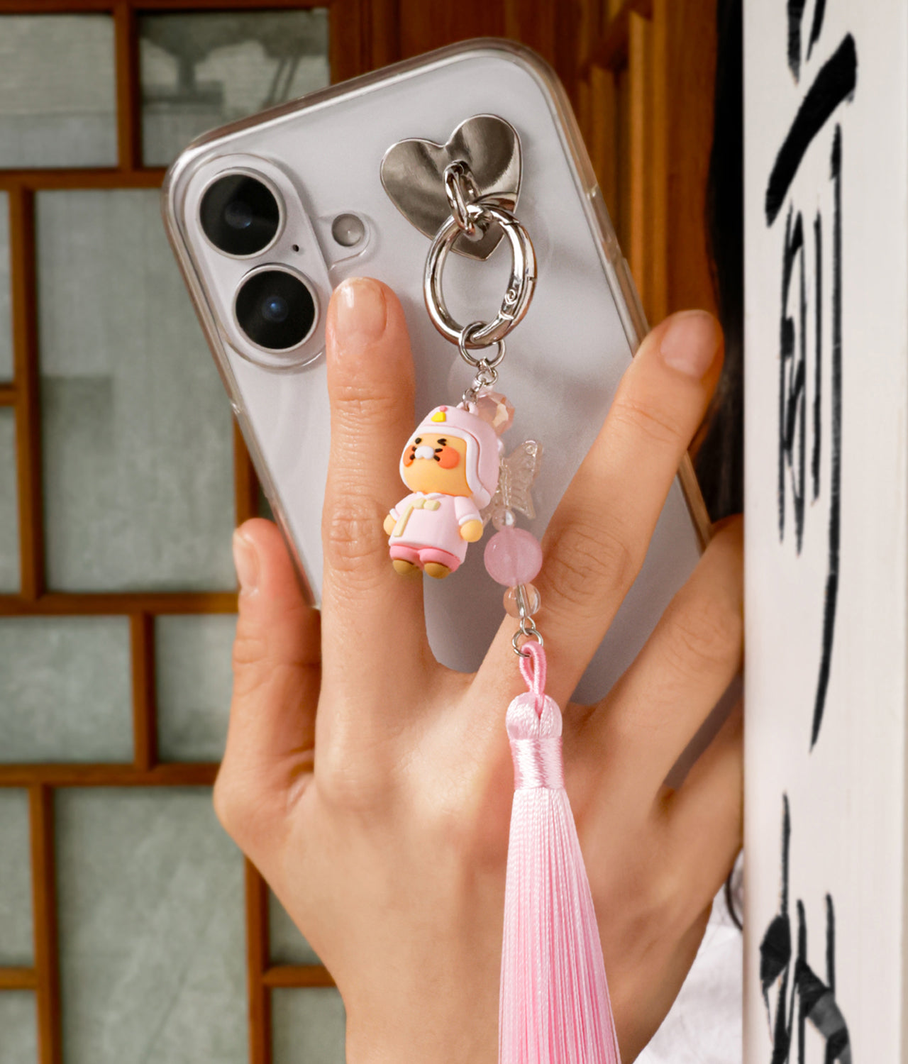 Chunsik Figurine Rose Keychain - Authentic Kakao Friends from Korea | Koolseoul