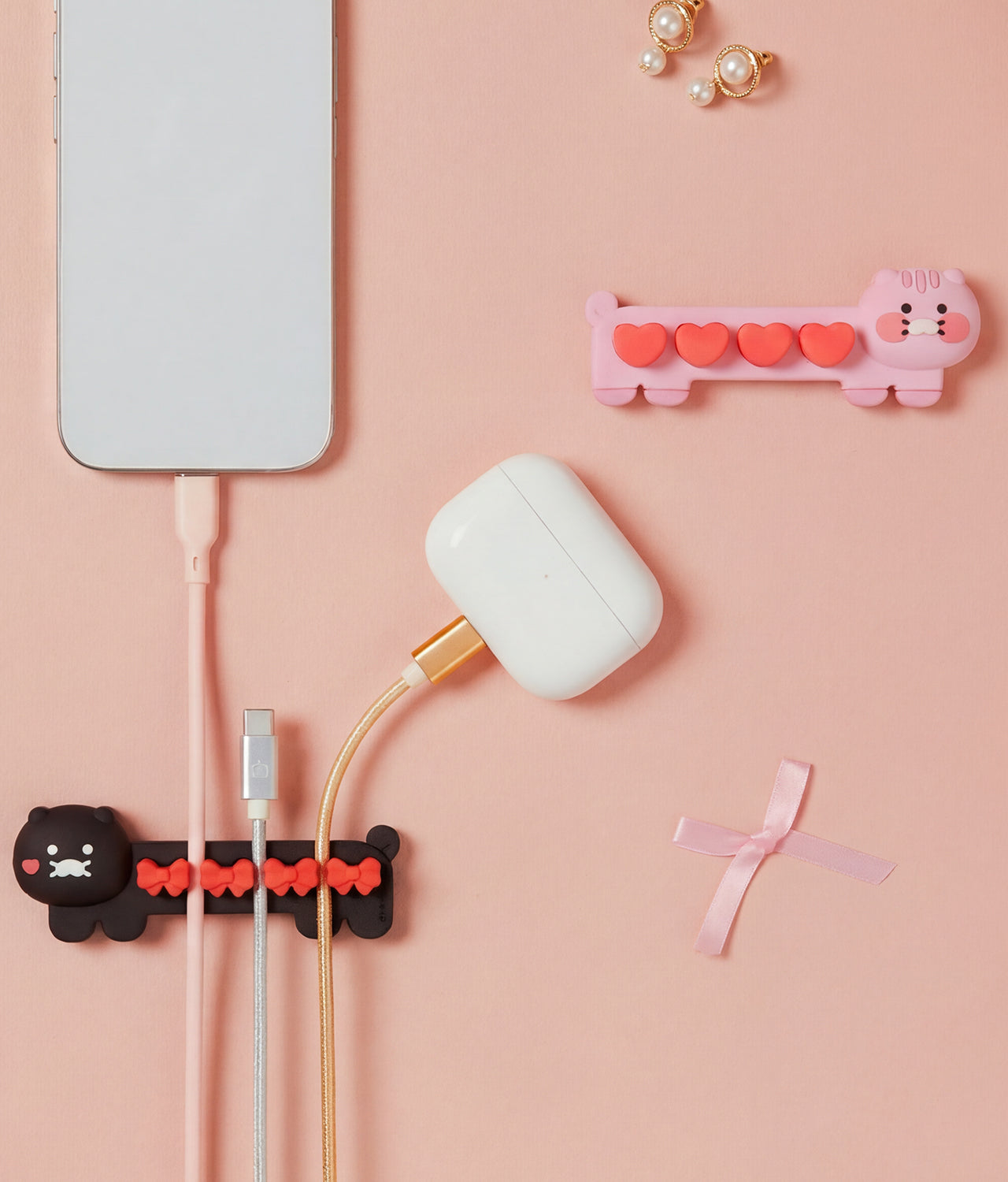 Black Cable 2PSet Chunsik - Authentic Kakao Friends from Korea | Koolseoul