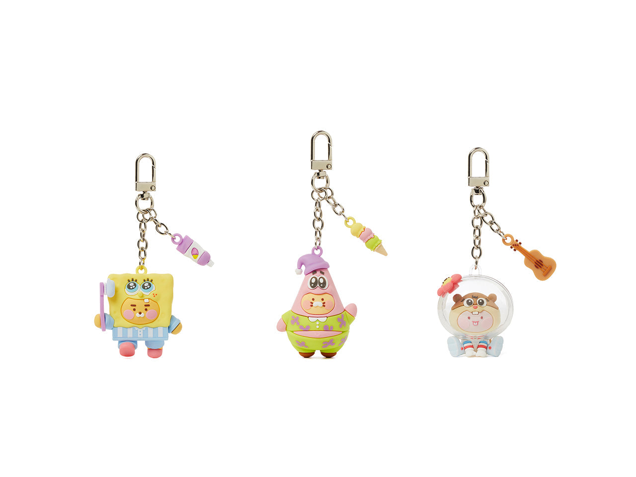 SpongeBobXFriends Baby Sandy Figurine Keychain Little Apeach - Authentic Kakao Friends from Korea | Koolseoul