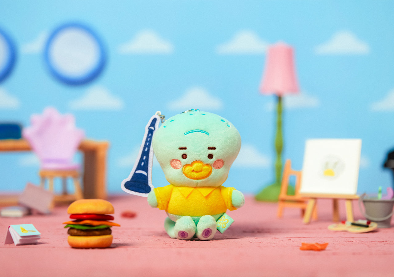 SpongeBobXFriends Baby Squidward Keychain Plush Tube - Korean kawaii Kakao Friends | Koolseoul