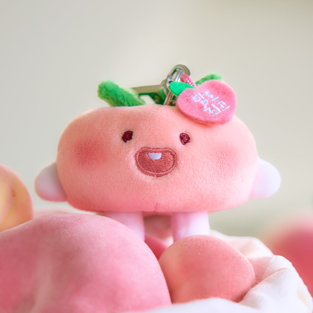 Peach Peach Keychain Plush Flat Little Apeach - Official Kakao Friends merchandise | Koolseoul