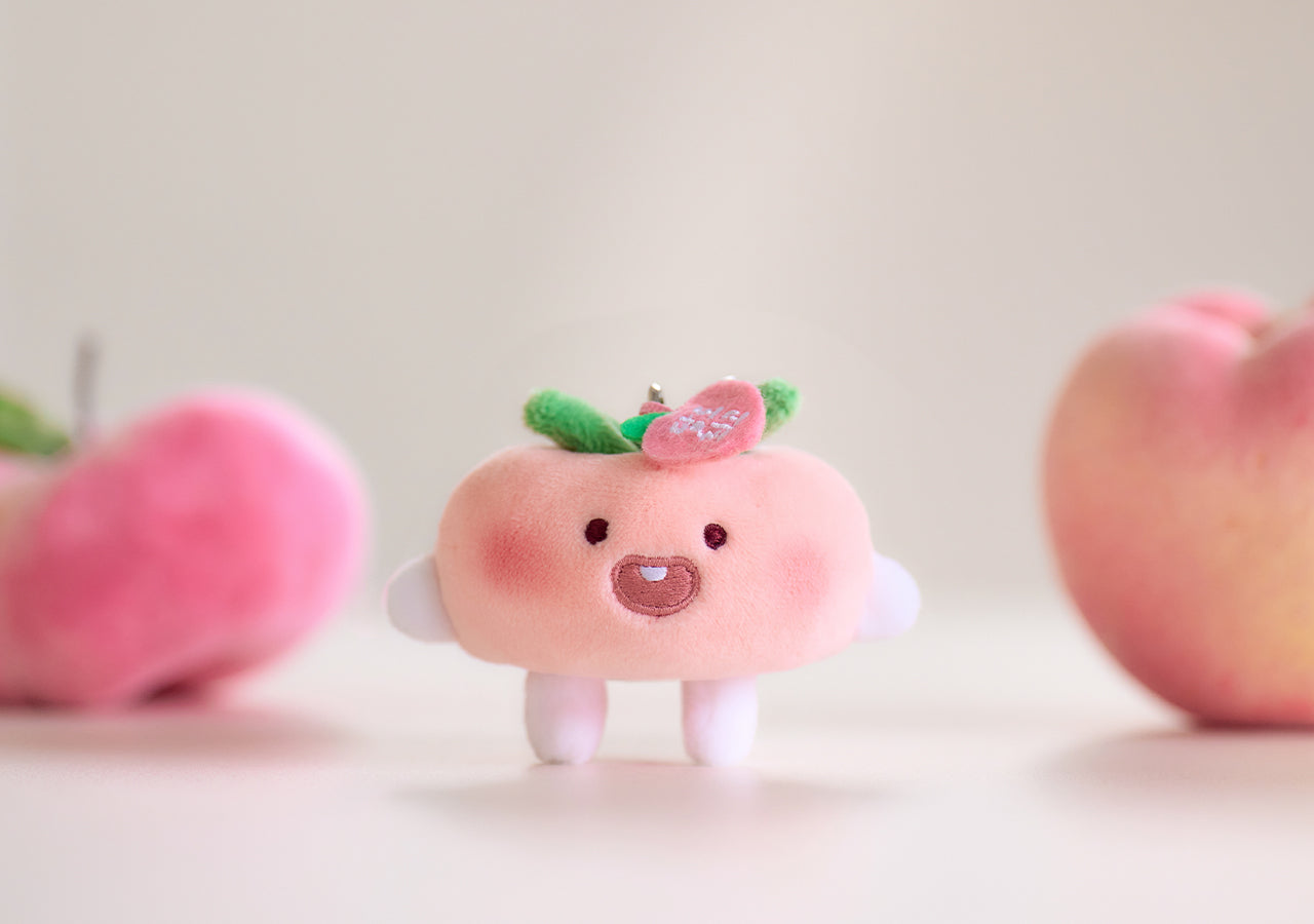 Peach Peach Keychain Plush Flat Little Apeach - Korean kawaii Kakao Friends | Koolseoul