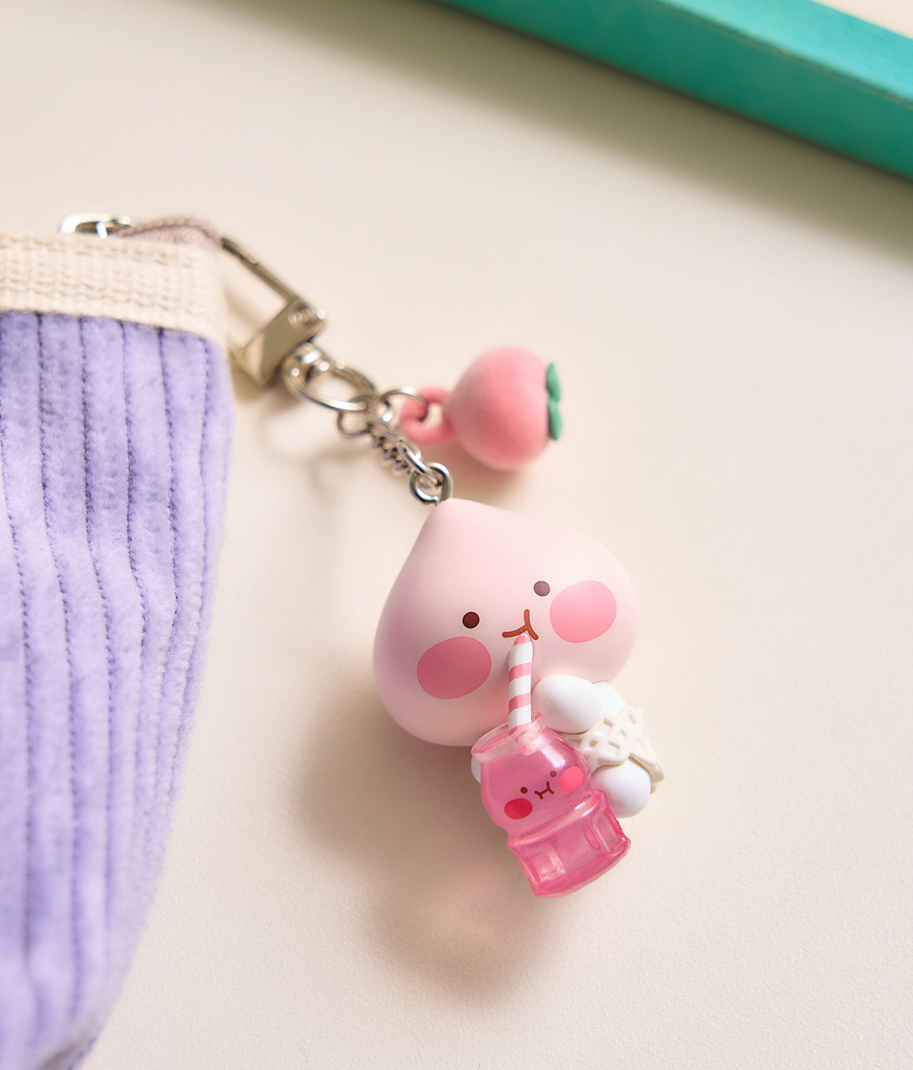 Peach Peach Figurine Keychain Little Apeach - Authentic Kakao Friends from Korea | Koolseoul