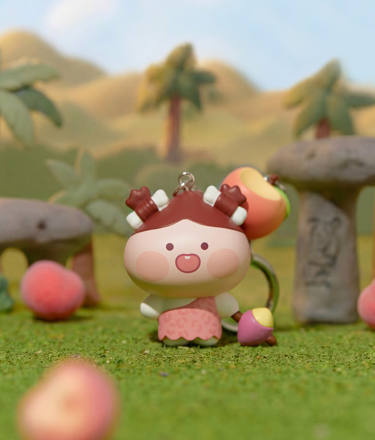 Kakao Friends Apeach Figure Keyring