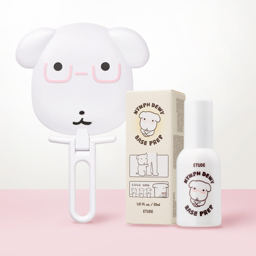 ETUDE Nymph Dewy Base Prep + Ganadi Folding Mirror