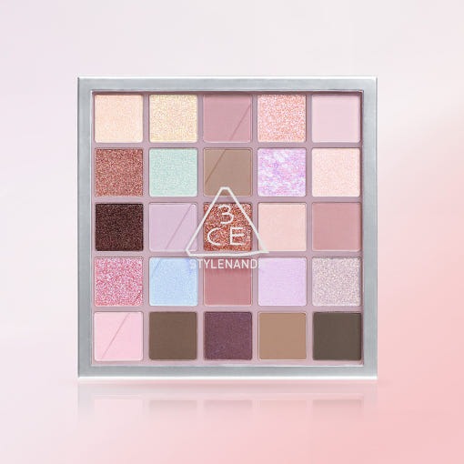 3CE XL Eyeshadow Palette showcasing a variety of vibrant and neutral shades for diverse eye makeup looks.