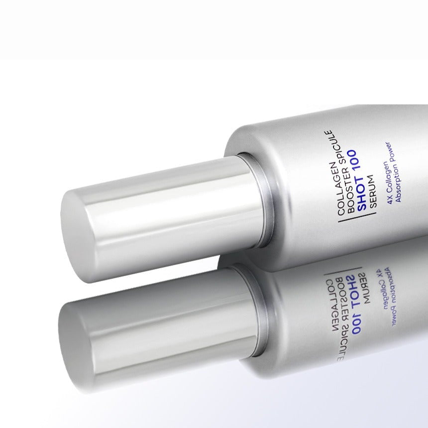 3W CLINIC Collagen Booster Speackle Shot 100 Serum 50ml in a sleek metallic bottle