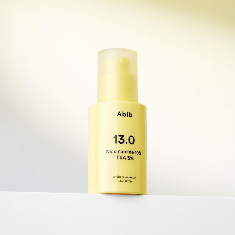 ABIB Bright Force Serum 13.0 Pump 30ml bottle on display