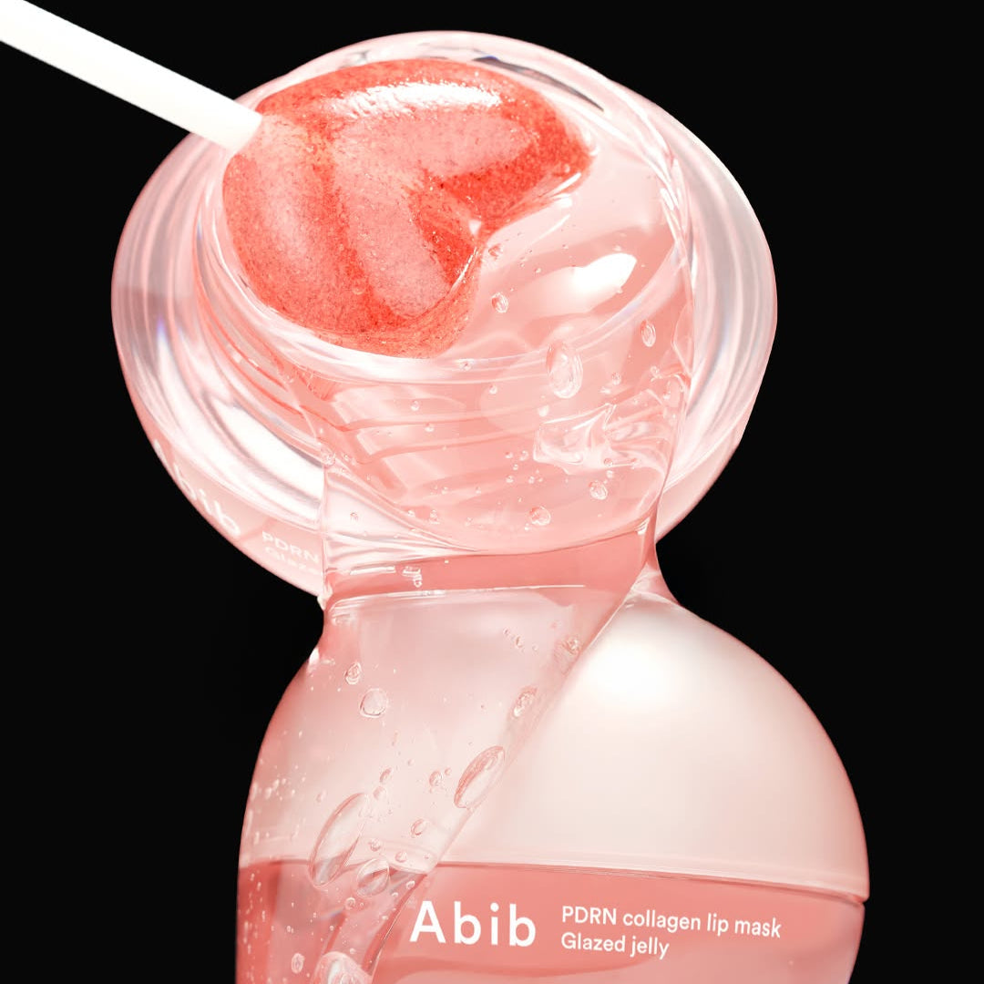 ABIB PDRN Collagen Lip Mask Glazed Jelly 11g in a close-up view showcasing its texture and packaging.