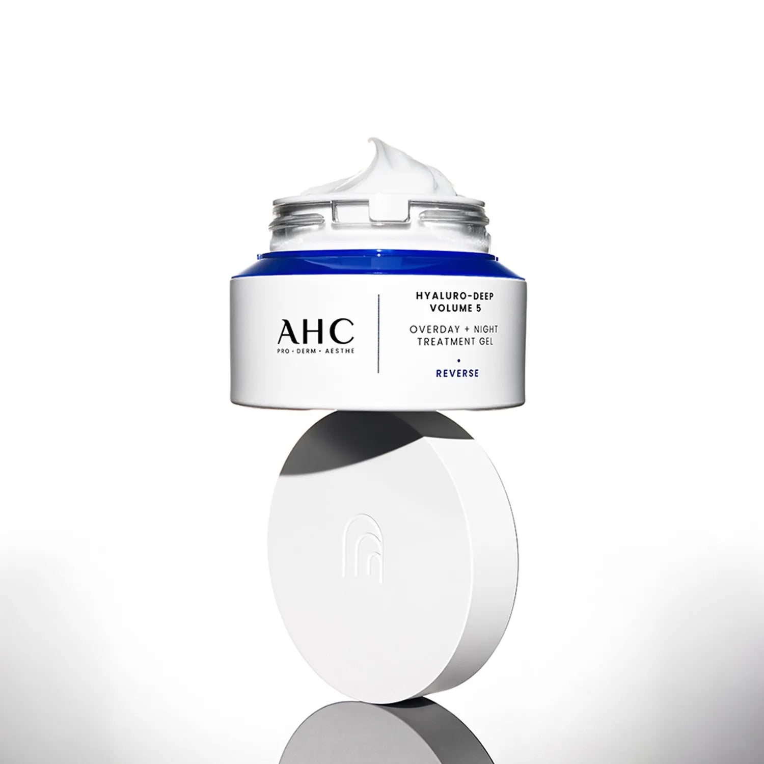 AHC Hyaluro Deep Volume 5 Overday Night Treatment Gel 50ml jar on a white background